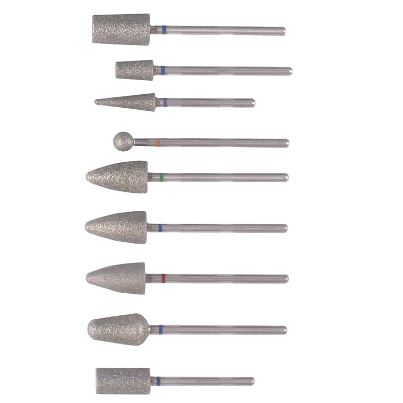 MZCMSL 9pcs Pedicure Cone Barrel Ball Drill Bits for Cracked Skin Callus Removal, 3/32 Shank Pro Diamond Foot Cuticle Bit - Image 3